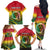 Personalised Vanuatu Family Matching Off The Shoulder Long Sleeve Dress and Hawaiian Shirt Yumi 44 Hapi Independens Dei - Reggae Version