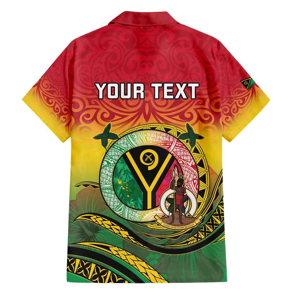 Personalised Vanuatu Family Matching Off Shoulder Short Dress and Hawaiian Shirt Yumi 45th Hapi Independens Dei - Reggae Version LT14 - Polynesian Pride