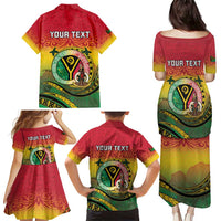 Personalised Vanuatu Family Matching Puletasi and Hawaiian Shirt Yumi 45th Hapi Independens Dei - Reggae Version LT14 - Polynesian Pride