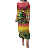 Personalised Vanuatu Family Matching Puletasi and Hawaiian Shirt Yumi 45th Hapi Independens Dei - Reggae Version LT14 Mom's Dress Reggae - Polynesian Pride