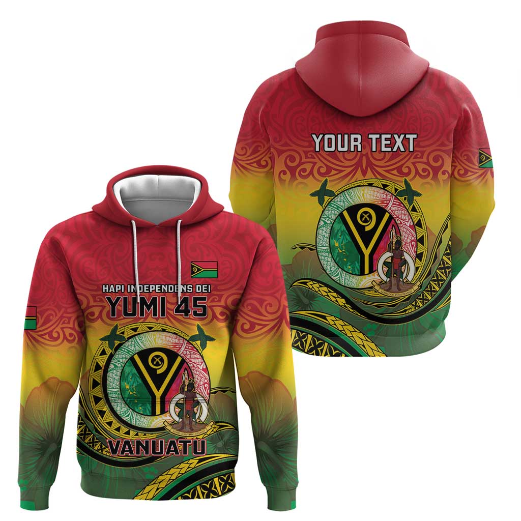 Personalised Vanuatu Hoodie Yumi 45th Hapi Independens Dei - Reggae Version LT14