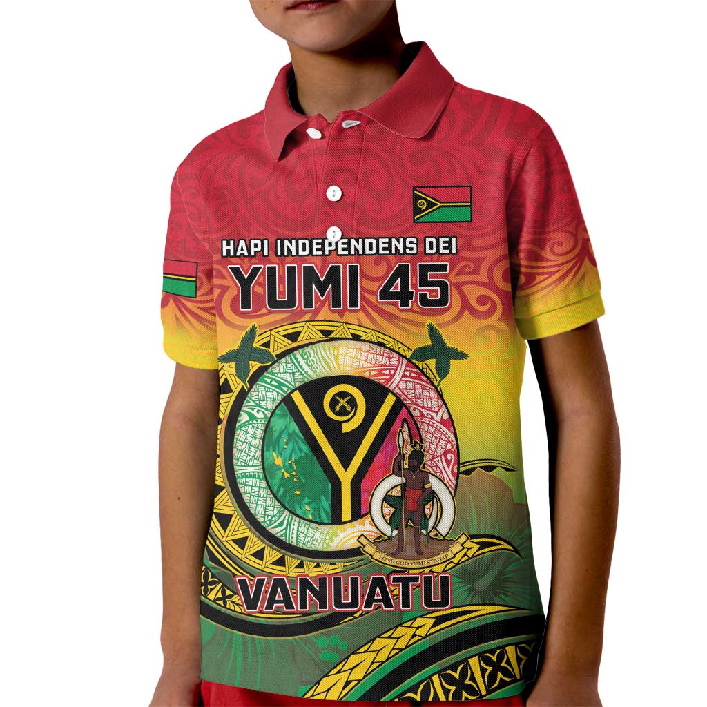 Personalised Vanuatu Kid Polo Shirt Yumi 45th Hapi Independens Dei - Reggae Version LT14