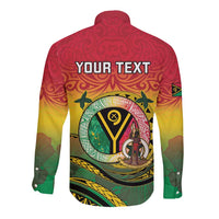 Personalised Vanuatu Long Sleeve Button Shirt Yumi 45th Hapi Independens Dei - Reggae Version LT14