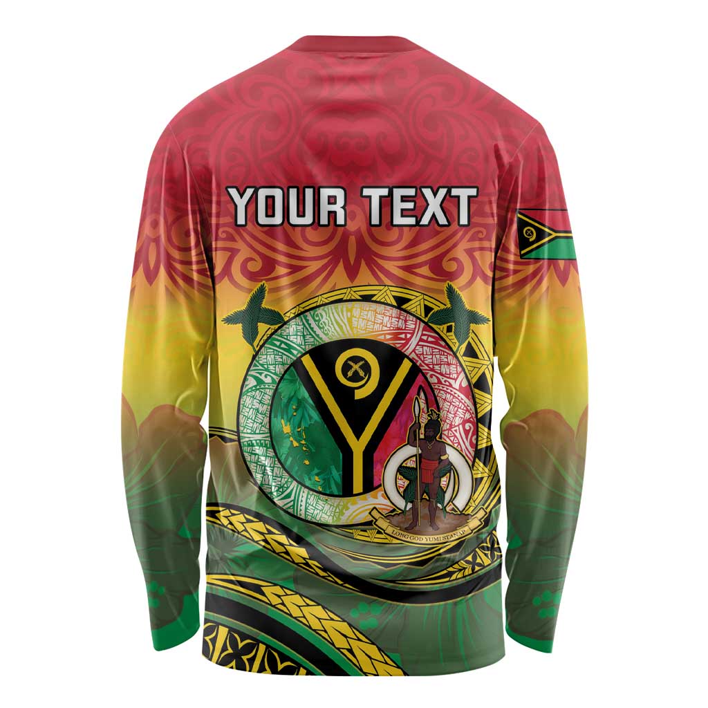 Personalised Vanuatu Long Sleeve Shirt Yumi 45th Hapi Independens Dei - Reggae Version LT14 - Polynesian Pride