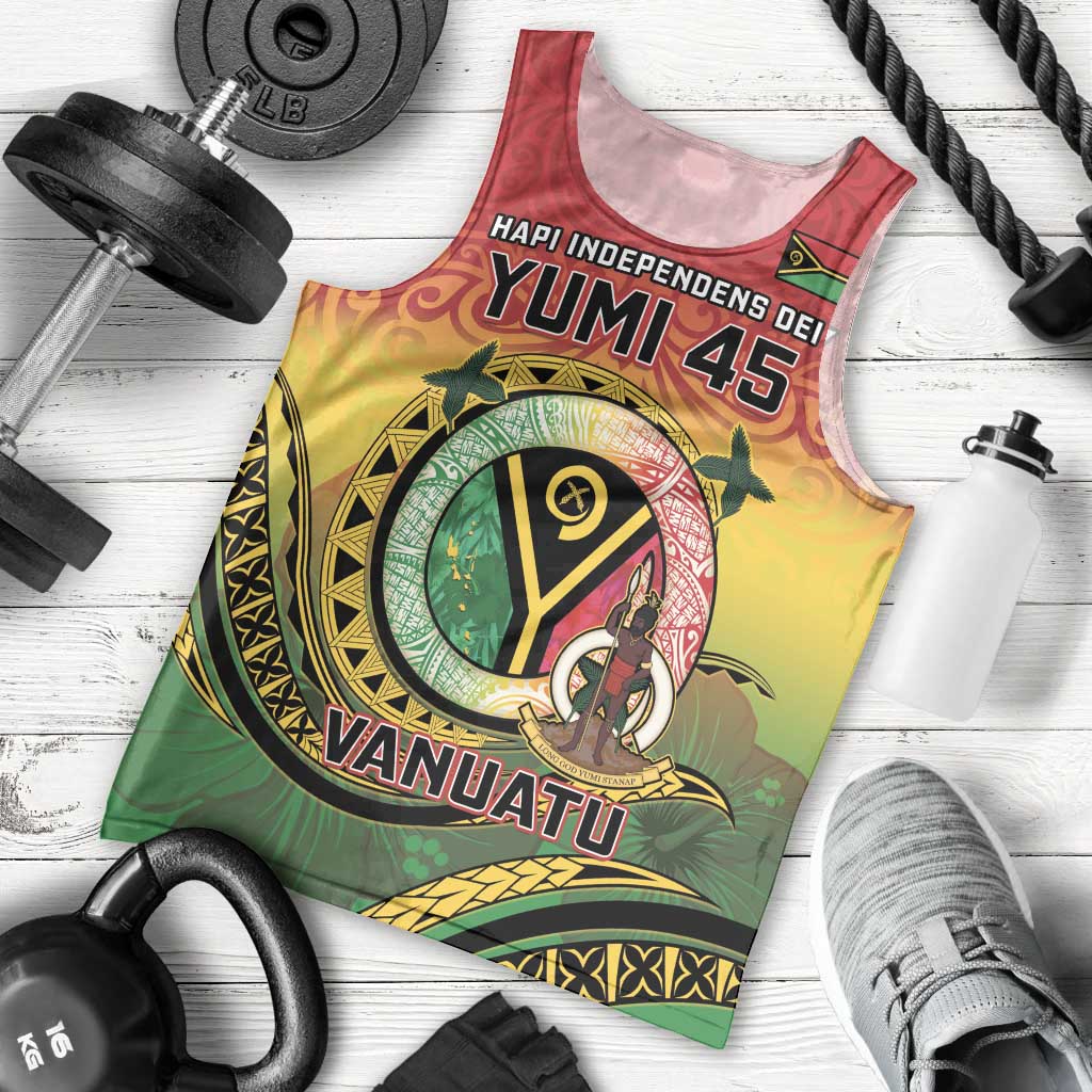 Personalised Vanuatu Men Tank Top Yumi 45th Hapi Independens Dei - Reggae Version LT14 - Polynesian Pride