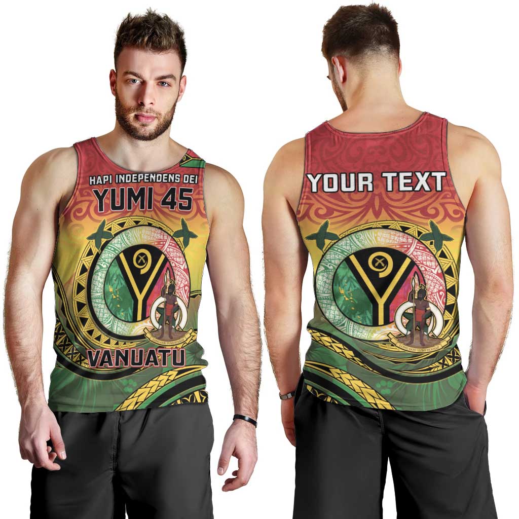 Personalised Vanuatu Men Tank Top Yumi 45th Hapi Independens Dei - Reggae Version LT14 - Polynesian Pride