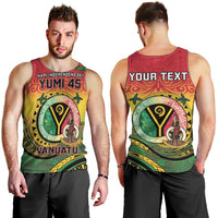 Personalised Vanuatu Men Tank Top Yumi 45th Hapi Independens Dei - Reggae Version LT14 - Polynesian Pride
