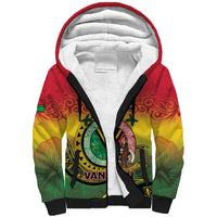 Personalised Vanuatu Sherpa Hoodie Yumi 45th Hapi Independens Dei - Reggae Version LT14 Unisex Reggae - Polynesian Pride