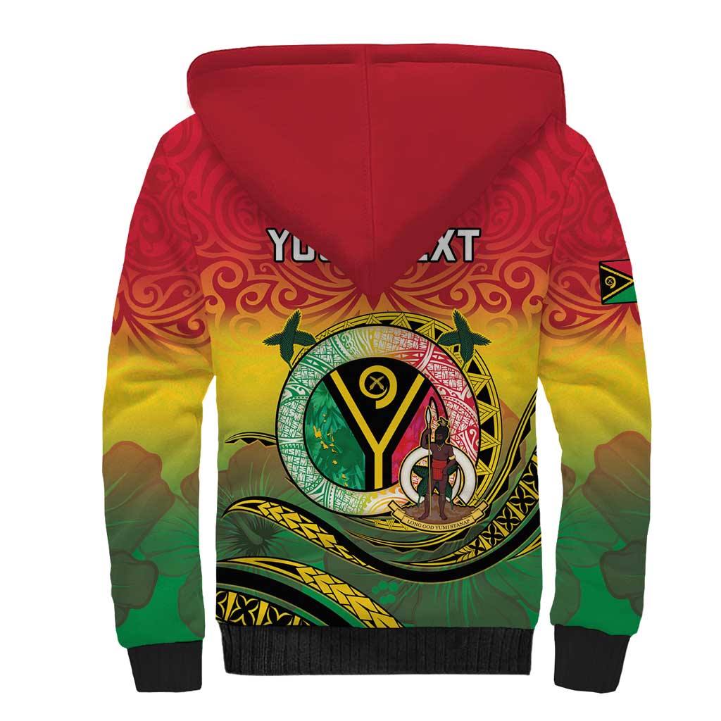 Personalised Vanuatu Sherpa Hoodie Yumi 45th Hapi Independens Dei - Reggae Version LT14 - Polynesian Pride
