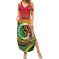 Personalised Vanuatu Summer Maxi Dress Yumi 45th Hapi Independens Dei - Reggae Version LT14 Women Reggae - Polynesian Pride