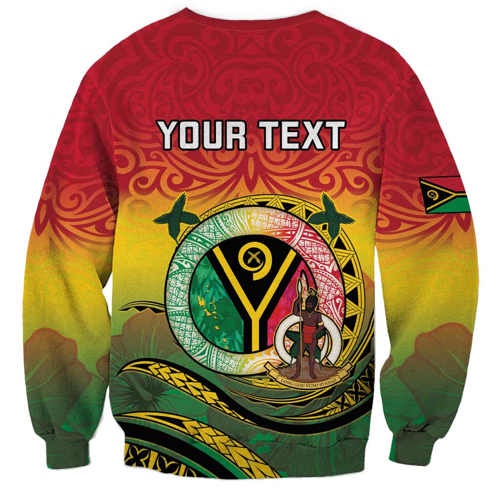 Personalised Vanuatu Sweatshirt Yumi 45th Hapi Independens Dei - Reggae Version LT14 - Polynesian Pride