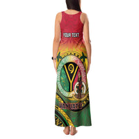 Personalised Vanuatu Tank Maxi Dress Yumi 45th Hapi Independens Dei - Reggae Version LT14 - Polynesian Pride