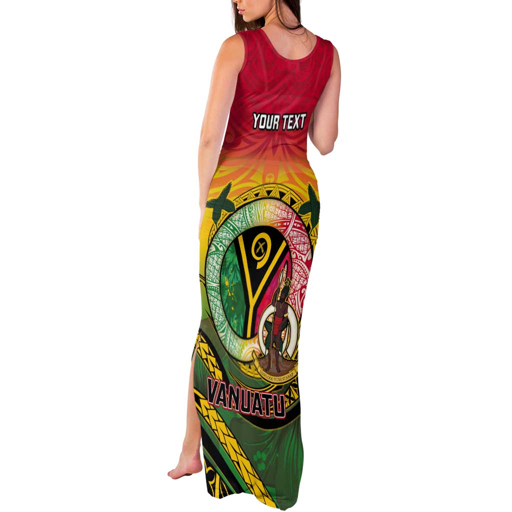 Personalised Vanuatu Tank Maxi Dress Yumi 45th Hapi Independens Dei - Reggae Version LT14 - Polynesian Pride