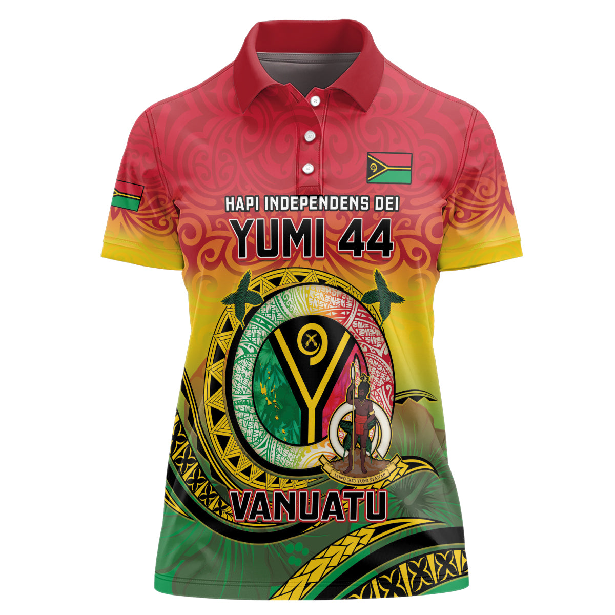 Personalised Vanuatu Women Polo Shirt Yumi 44 Hapi Independens Dei - Reggae Version