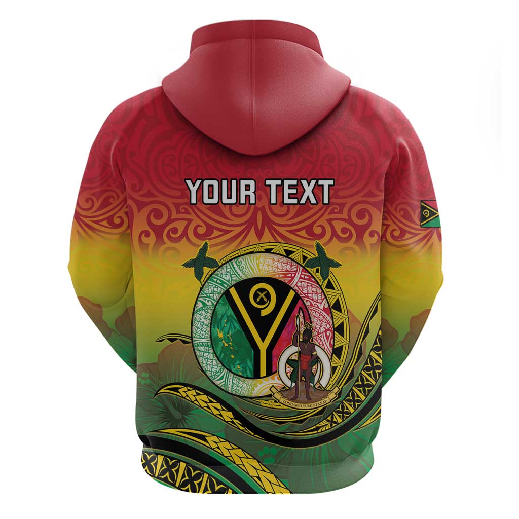 Personalised Vanuatu Zip Hoodie Yumi 45th Hapi Independens Dei - Reggae Version LT14
