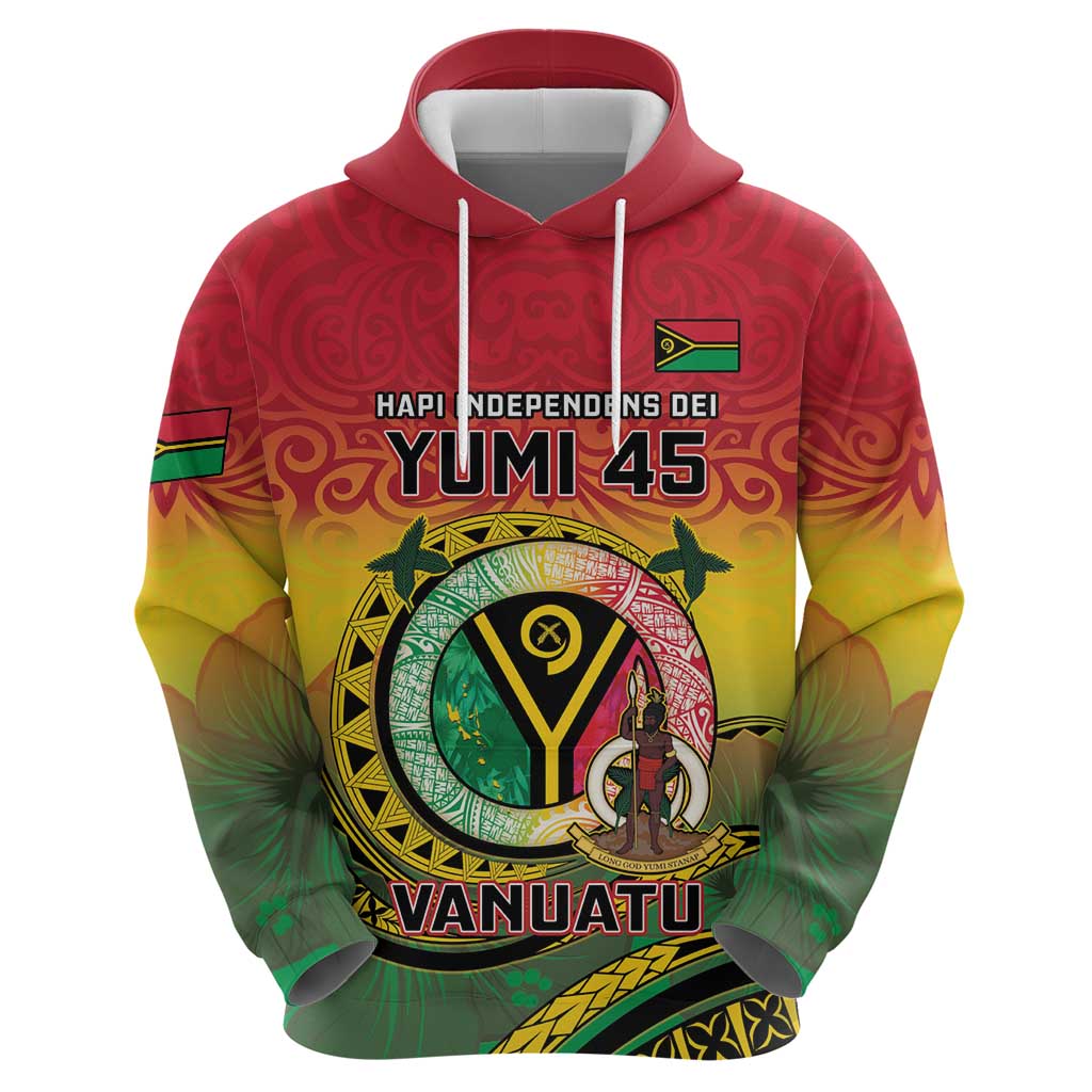 Personalised Vanuatu Zip Hoodie Yumi 45th Hapi Independens Dei - Reggae Version LT14