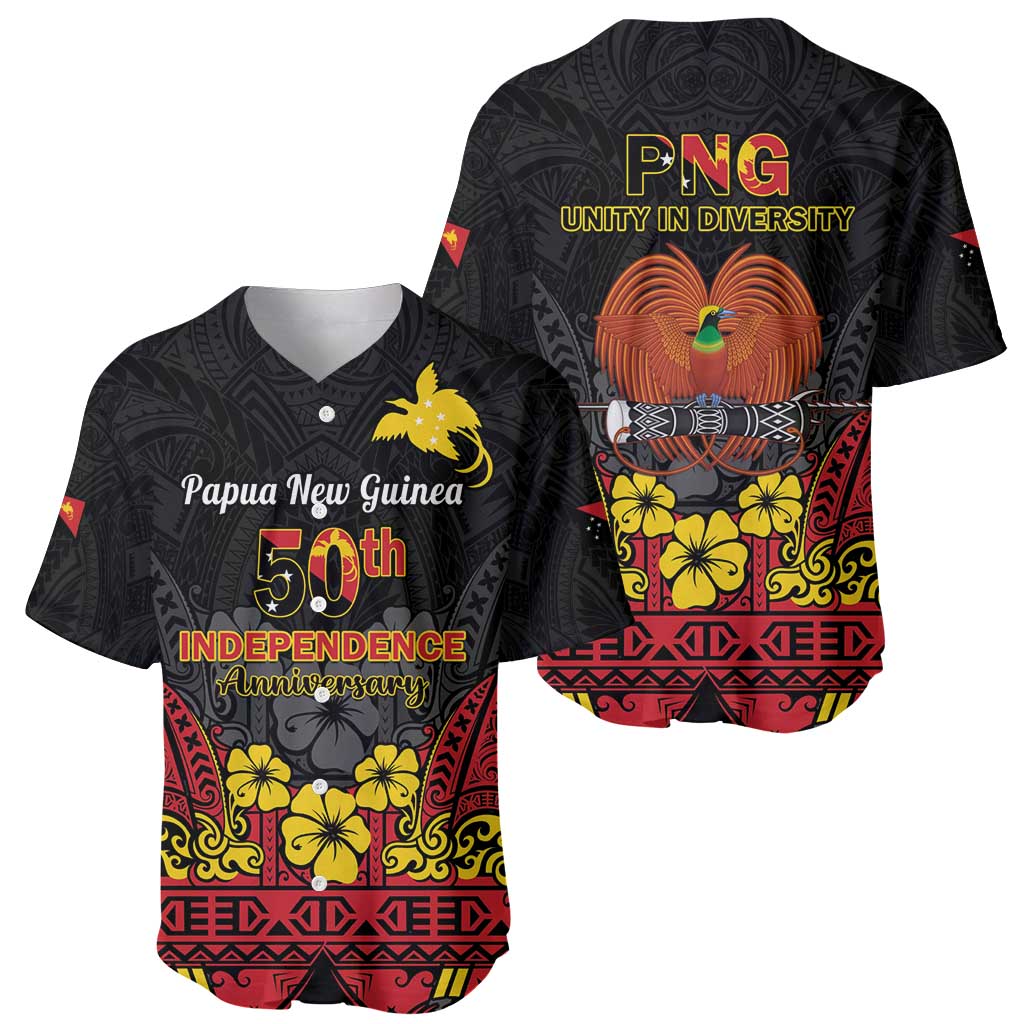 Papua New Guinea Independence Day Baseball Jersey PNG Bird of Paradise 50th Anniversary LT14