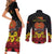 Papua New Guinea Independence Day Couples Matching Short Sleeve Bodycon Dress and Long Sleeve Button Shirt PNG Bird of Paradise 50th Anniversary LT14