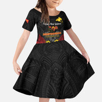 Papua New Guinea Independence Day Family Matching Off Shoulder Maxi Dress and Hawaiian Shirt PNG Bird of Paradise 50th Anniversary LT14