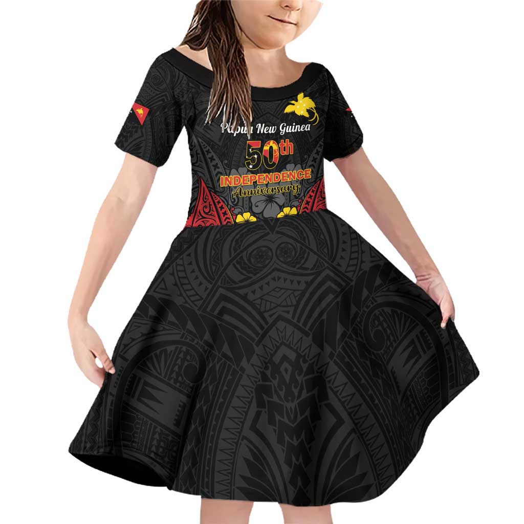 Papua New Guinea Independence Day Family Matching Off Shoulder Short Dress and Hawaiian Shirt PNG Bird of Paradise 50th Anniversary LT14