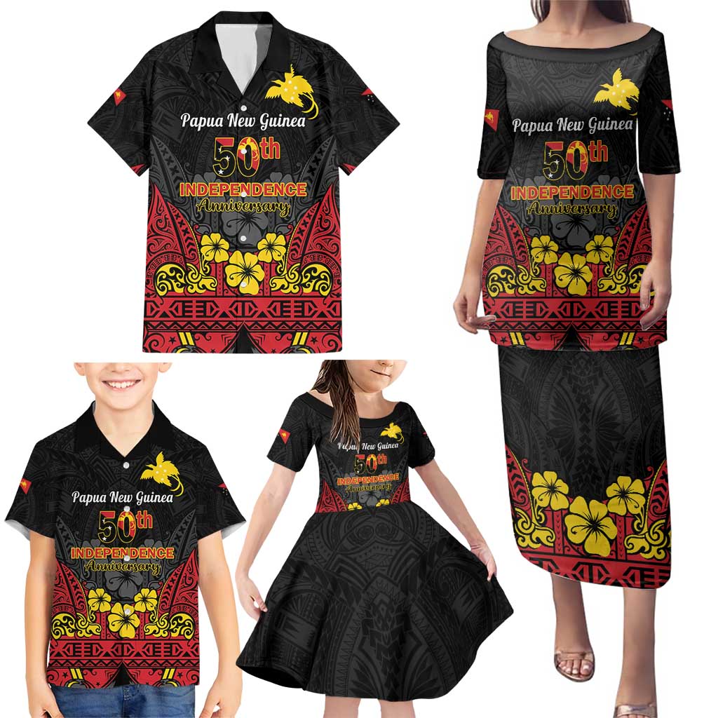 Papua New Guinea Independence Day Family Matching Puletasi and Hawaiian Shirt PNG Bird of Paradise 50th Anniversary LT14 - Polynesian Pride