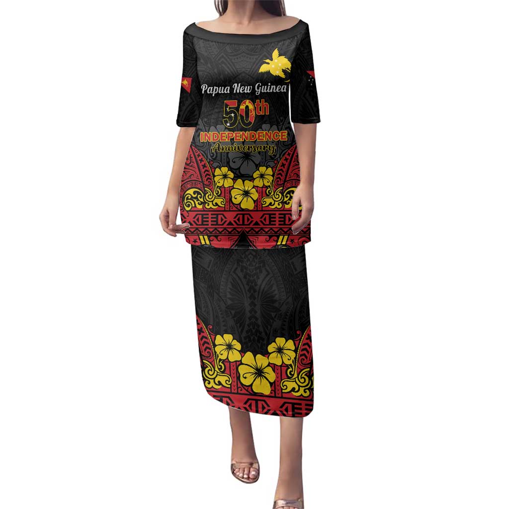 Papua New Guinea Independence Day Family Matching Puletasi and Hawaiian Shirt PNG Bird of Paradise 50th Anniversary LT14