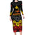 Papua New Guinea Independence Day Long Sleeve Bodycon Dress PNG Bird of Paradise 49th Anniversary