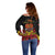 Papua New Guinea Independence Day Off Shoulder Sweater PNG Bird of Paradise 50th Anniversary LT14