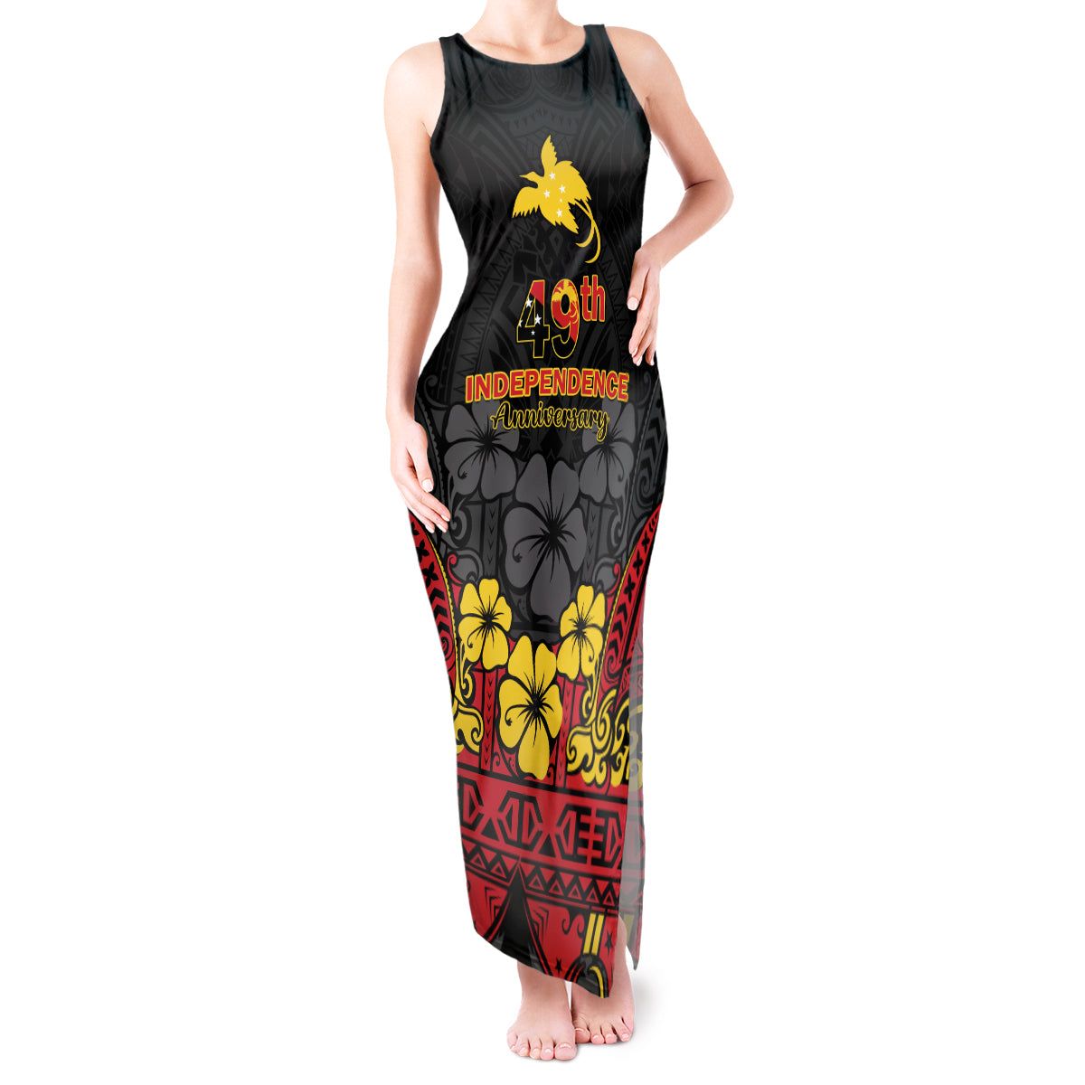 Papua New Guinea Independence Day Tank Maxi Dress PNG Bird of Paradise 49th Anniversary