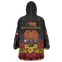 Papua New Guinea Independence Day Wearable Blanket Hoodie PNG Bird of Paradise 50th Anniversary LT14