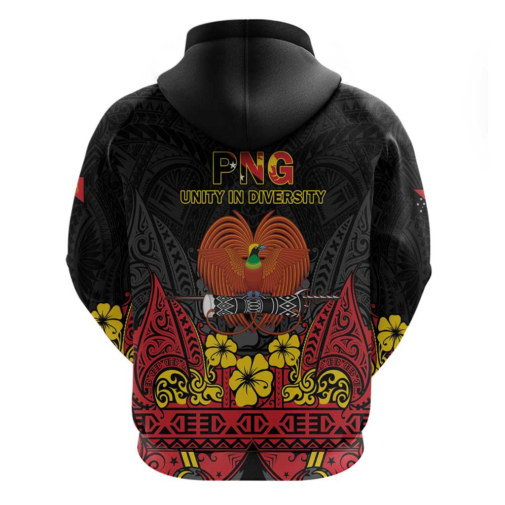 Papua New Guinea Independence Day Zip Hoodie PNG Bird of Paradise 50th Anniversary LT14