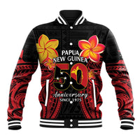 Papua New Guinea Independence Day Baseball Jacket PNG Since 1975 LT14 Unisex Black - Polynesian Pride