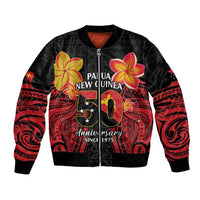 Papua New Guinea Independence Day Bomber Jacket PNG Since 1975 LT14 Unisex Black - Polynesian Pride