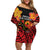 Papua New Guinea Independence Day Family Matching Off Shoulder Short Dress and Hawaiian Shirt PNG Since 1975