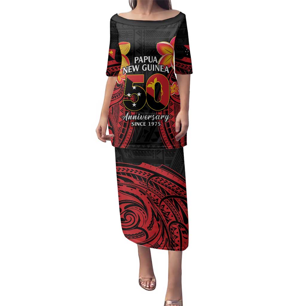Papua New Guinea Independence Day Family Matching Puletasi and Hawaiian Shirt PNG Since 1975 LT14
