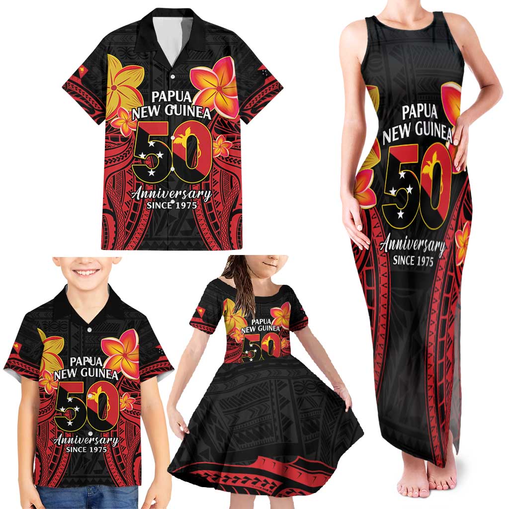 Papua New Guinea Independence Day Family Matching Tank Maxi Dress and Hawaiian Shirt PNG Since 1975 LT14 - Polynesian Pride