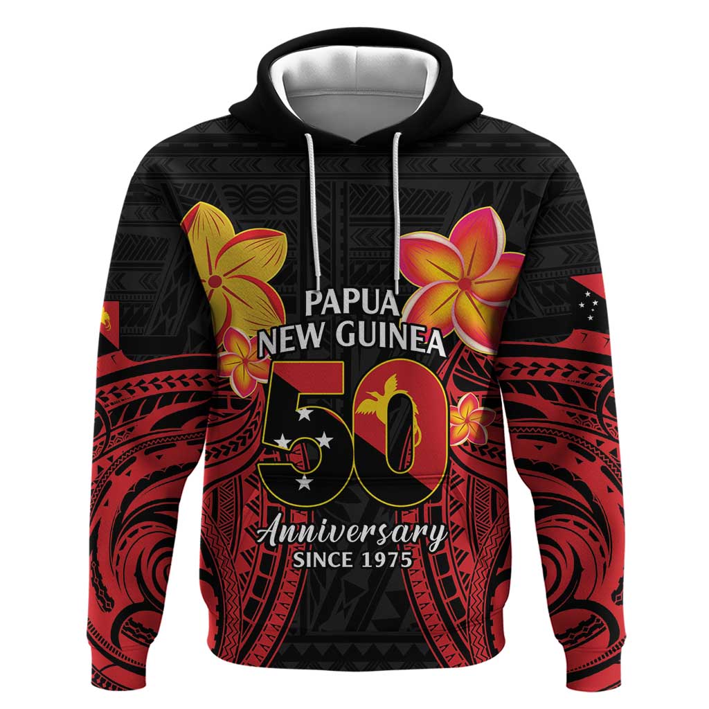 Papua New Guinea Independence Day Hoodie PNG Since 1975 LT14 Pullover Hoodie Black - Polynesian Pride