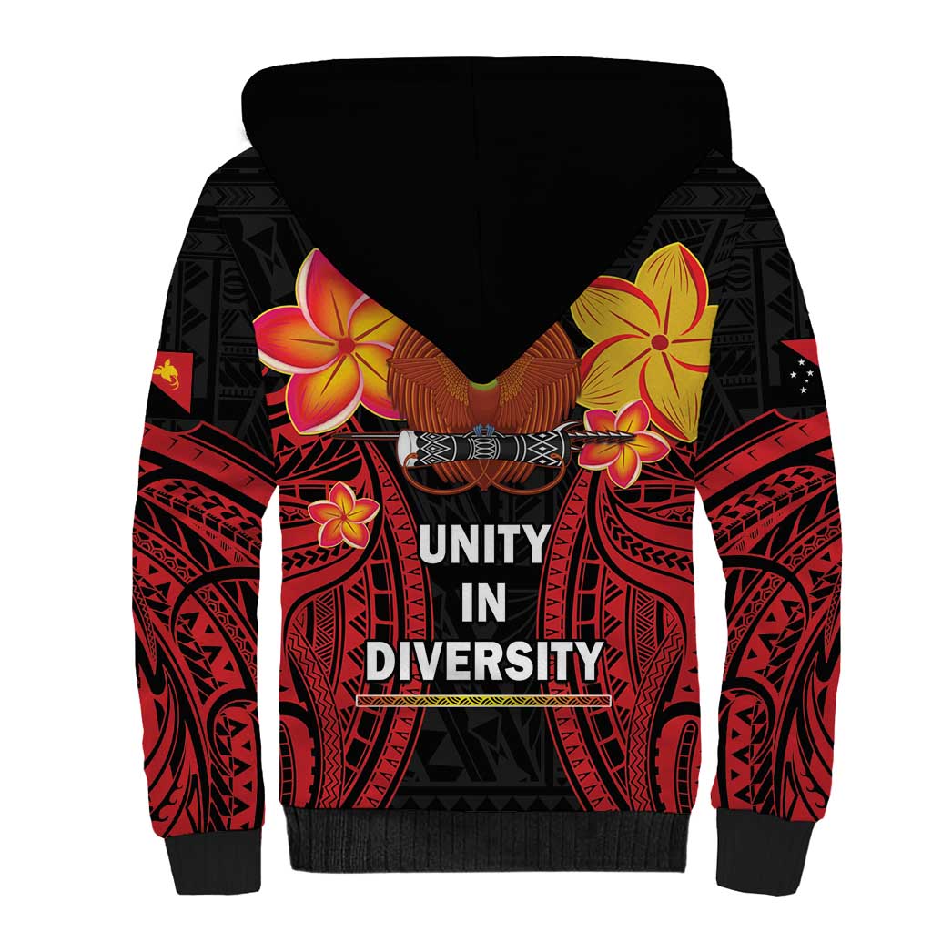 Papua New Guinea Independence Day Sherpa Hoodie PNG Since 1975 LT14 - Polynesian Pride