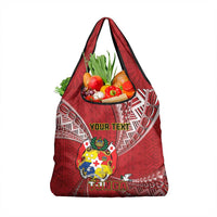 Personalised Tonga Independence Day Grocery Bag Happy 54th Independence Anniversary Ngatu Pattern LT14 1-pack One Size Red - Polynesian Pride