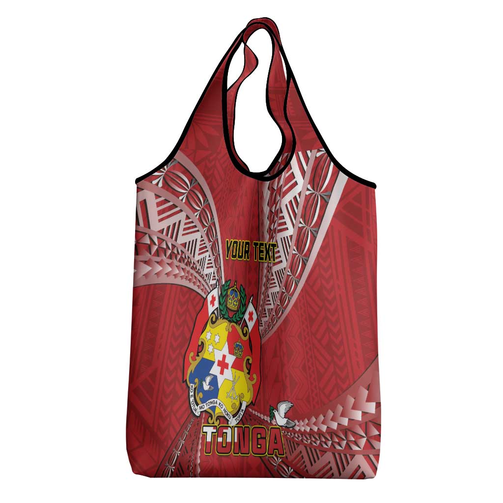 Personalised Tonga Independence Day Grocery Bag Happy 54th Independence Anniversary Ngatu Pattern LT14 - Polynesian Pride