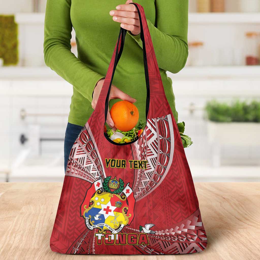 Personalised Tonga Independence Day Grocery Bag Happy 54th Independence Anniversary Ngatu Pattern LT14 - Polynesian Pride