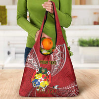 Personalised Tonga Independence Day Grocery Bag Happy 54th Independence Anniversary Ngatu Pattern LT14 - Polynesian Pride