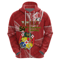 Personalised Tonga Independence Day Hoodie Happy 54th Independence Anniversary Ngatu Pattern