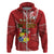 Personalised Tonga Independence Day Zip Hoodie Happy 54th Independence Anniversary Ngatu Pattern