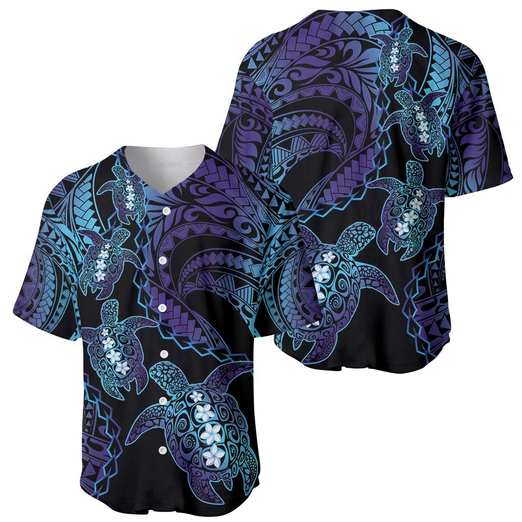 Polynesia Sea Turtle Day Baseball Jersey Tribal Honu Plumeria Polynesian Pattern