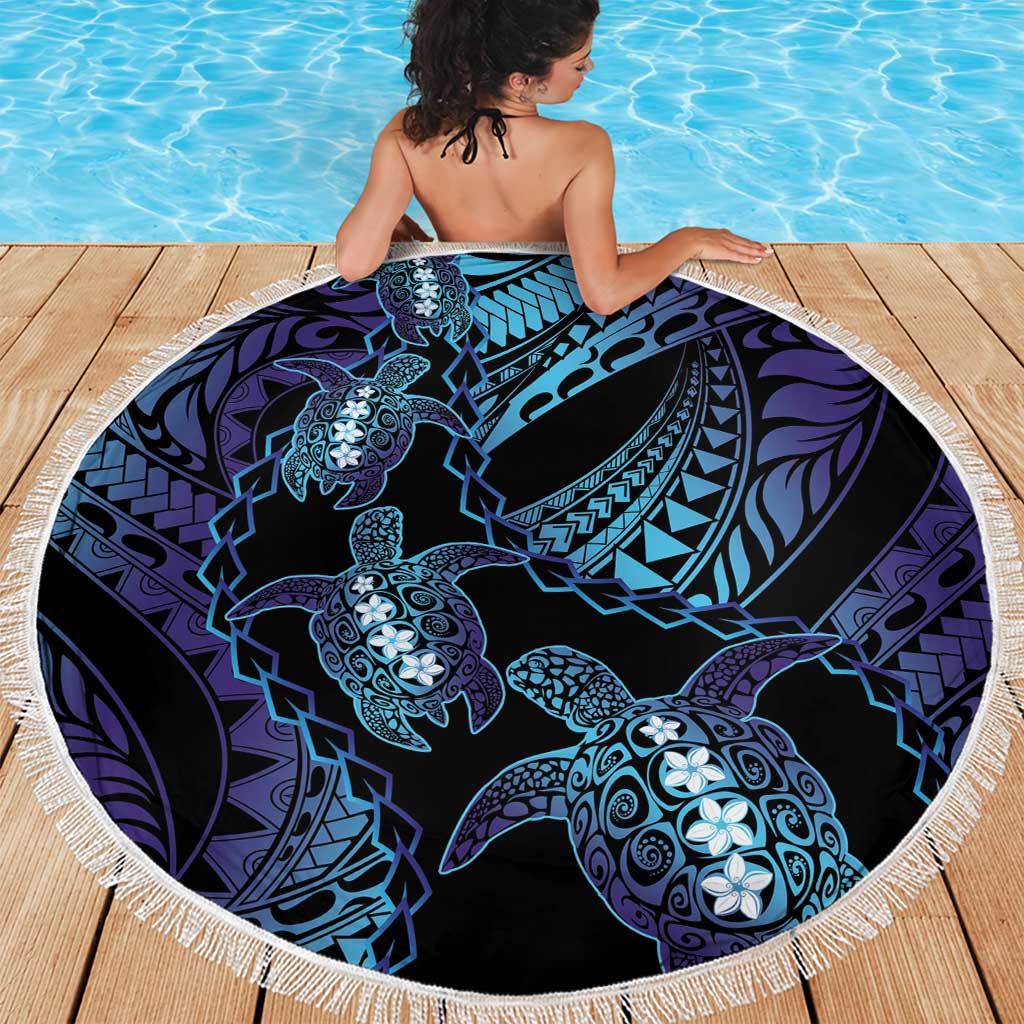 Polynesia Sea Turtle Day Beach Blanket Tribal Honu Plumeria Polynesian Pattern LT14 - Polynesian Pride