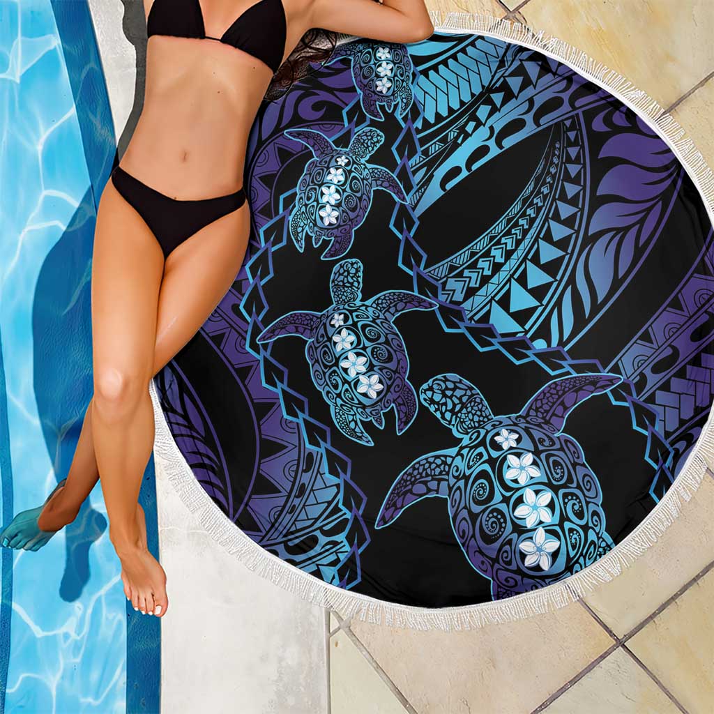 Polynesia Sea Turtle Day Beach Blanket Tribal Honu Plumeria Polynesian Pattern LT14 - Polynesian Pride