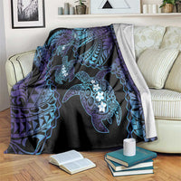 Polynesia Sea Turtle Day Blanket Tribal Honu Plumeria Polynesian Pattern LT14 Purple - Polynesian Pride