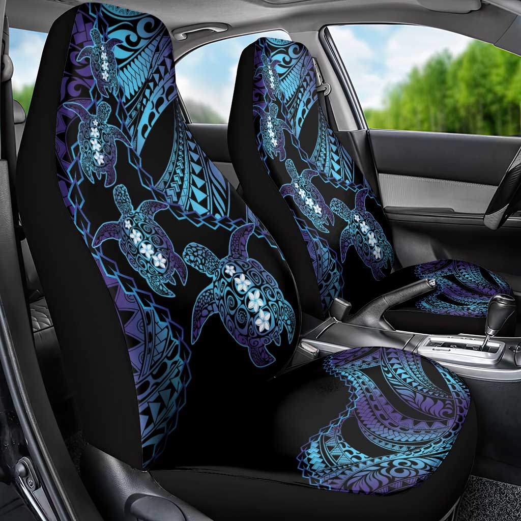 Polynesia Sea Turtle Day Car Seat Cover Tribal Honu Plumeria Polynesian Pattern