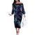 Polynesia Sea Turtle Day Family Matching Off The Shoulder Long Sleeve Dress and Hawaiian Shirt Tribal Honu Plumeria Polynesian Pattern